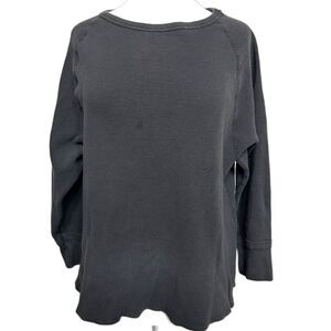 We the Free Cotton Ribbed Grey Longsleeve Top w/ Shirttails - Women L